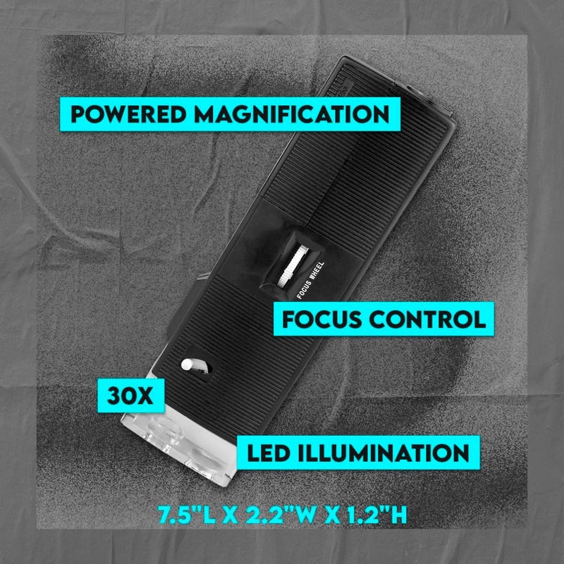 SE SE LEDIlluminated Pocket Microscope 30x Powerful Magnification Adjustable LED Light Focus Wheel Flashlight  Microscope Mode  MW10084  - Image 4
