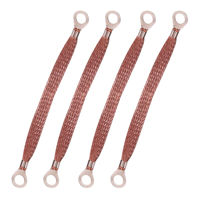 ZIMISI Universal Automotive Ground Straps 12 x 05 Grounding Strap with Ring Terminals Flat Braided Copper Car Engine Ground Strap Vehicle Ground Wire Kit for Most Cars 4PCS - Image 3