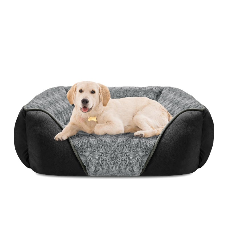 INVENHO Large Dog Bed Rectangle Washable Orthopedic Soft Calming Sleeping Durable Pet Cuddler with Anti-Slip Bottom - Image 1
