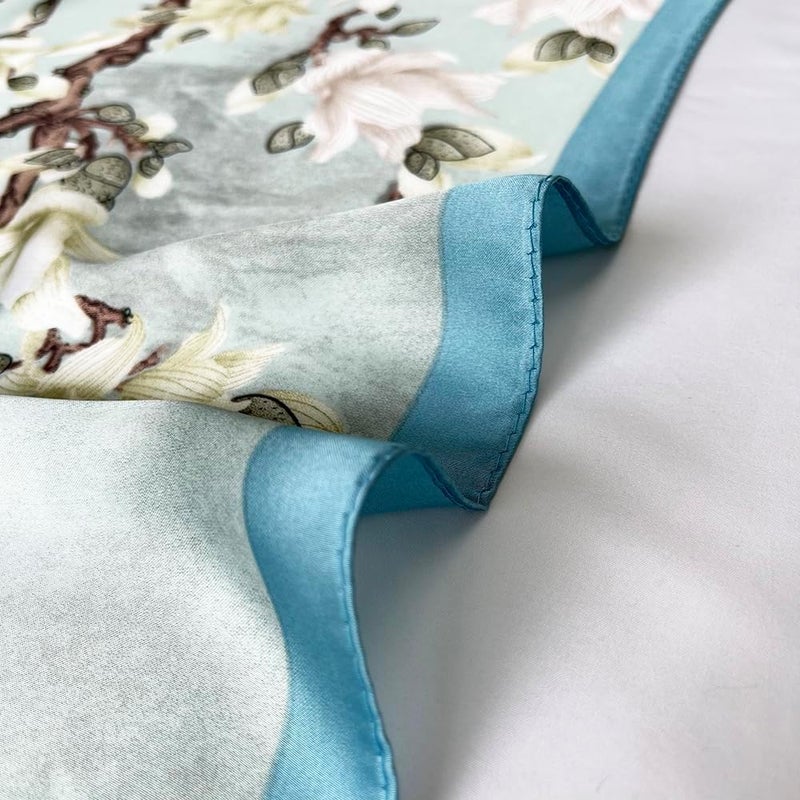 FONYVE Silk Feeling Scarf Medium Square Satin Head Scarf for Women 27.5 × 27.5 inches - Image 3