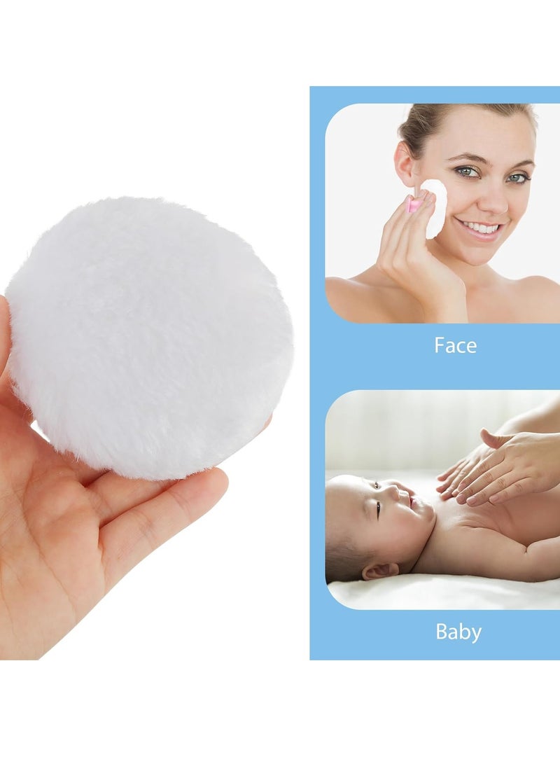 WLLHYF Baby Body Cosmetic Powder Puff Large Fluffy Powder Puff Soft Face Loose Powder Puff with Container Case for Baby Kid Adult Bath Travel - Image 2