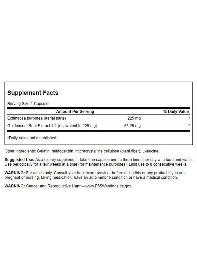 Swanson ECHINACEA W/GOLDENSEAL Root 250 CAPS - Image 2