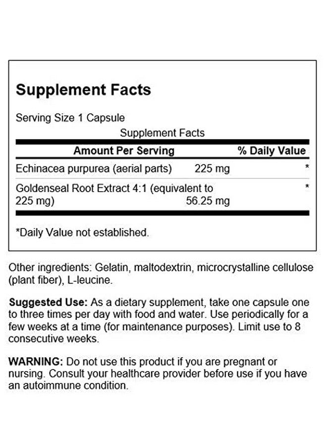 Swanson ECHINACEA W/GOLDENSEAL Root 250 CAPS - Image 3