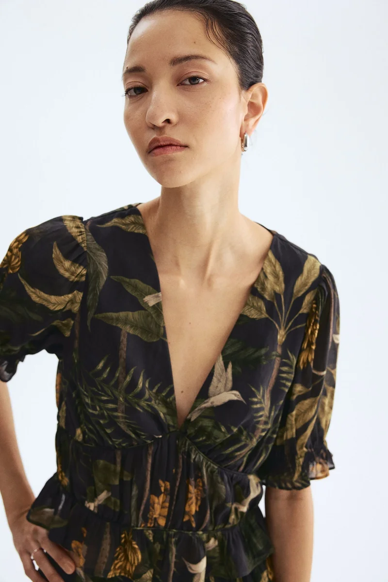 H&M Viscose-blend gathered top