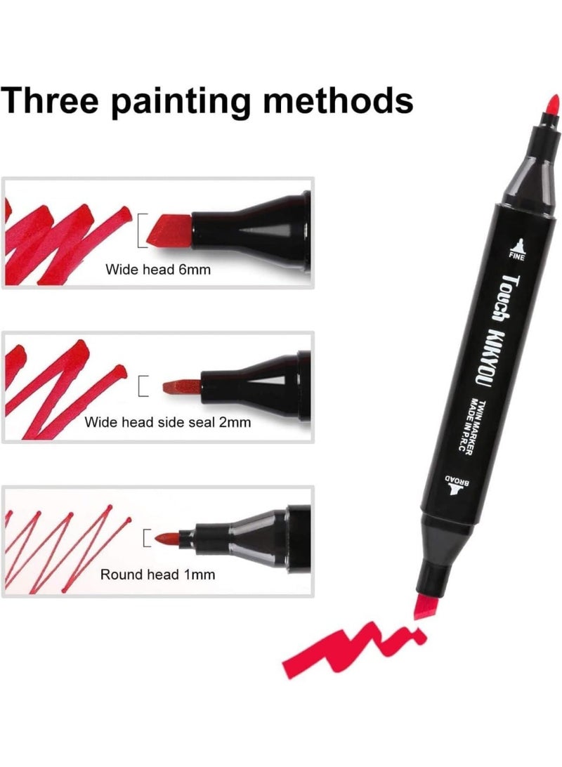 Touch 48 Pcs Dual Tip Alcohol Markers Set, Non-Toxic Art Supplies for Kids & Adults, Perfect Drawing, Illustration in Coloring Books Pen Colour Broad Drawing Sketching - Image 4