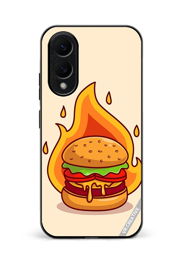 VR CREATIVE Protective Case Cover For Samsung Galaxy S25 Edge Burger Cheese Design Multicolour