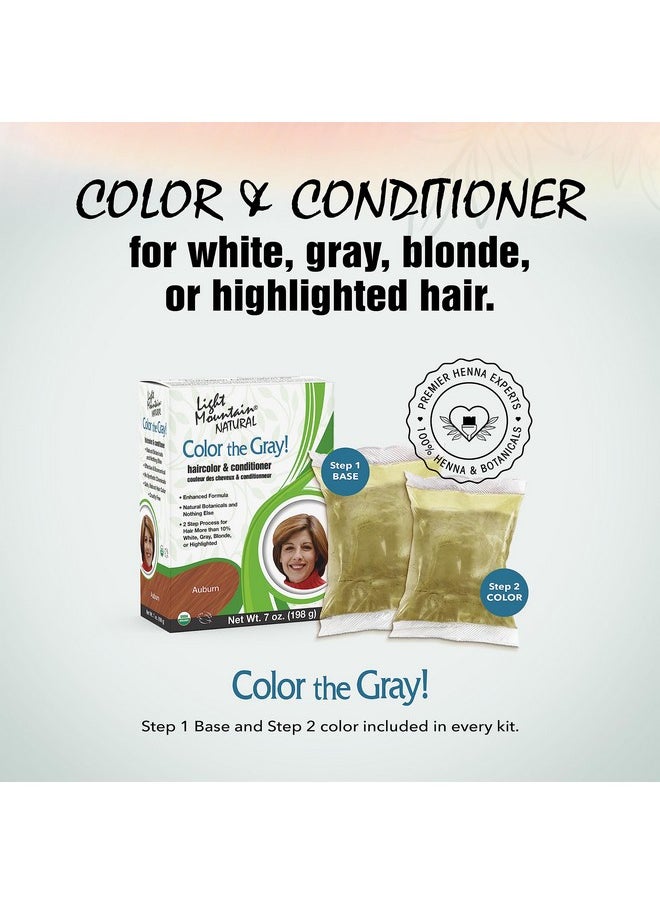 Light Mountain Light Mountain Henna Hair Color & Conditioner, Color the Gray - Auburn Hair Dye for Men/Women, Chemical-Free, Semi-Permanent Hair Color for White, Gray, and Blonde Hair, 7 Oz (Pack of 2)  - Image 2