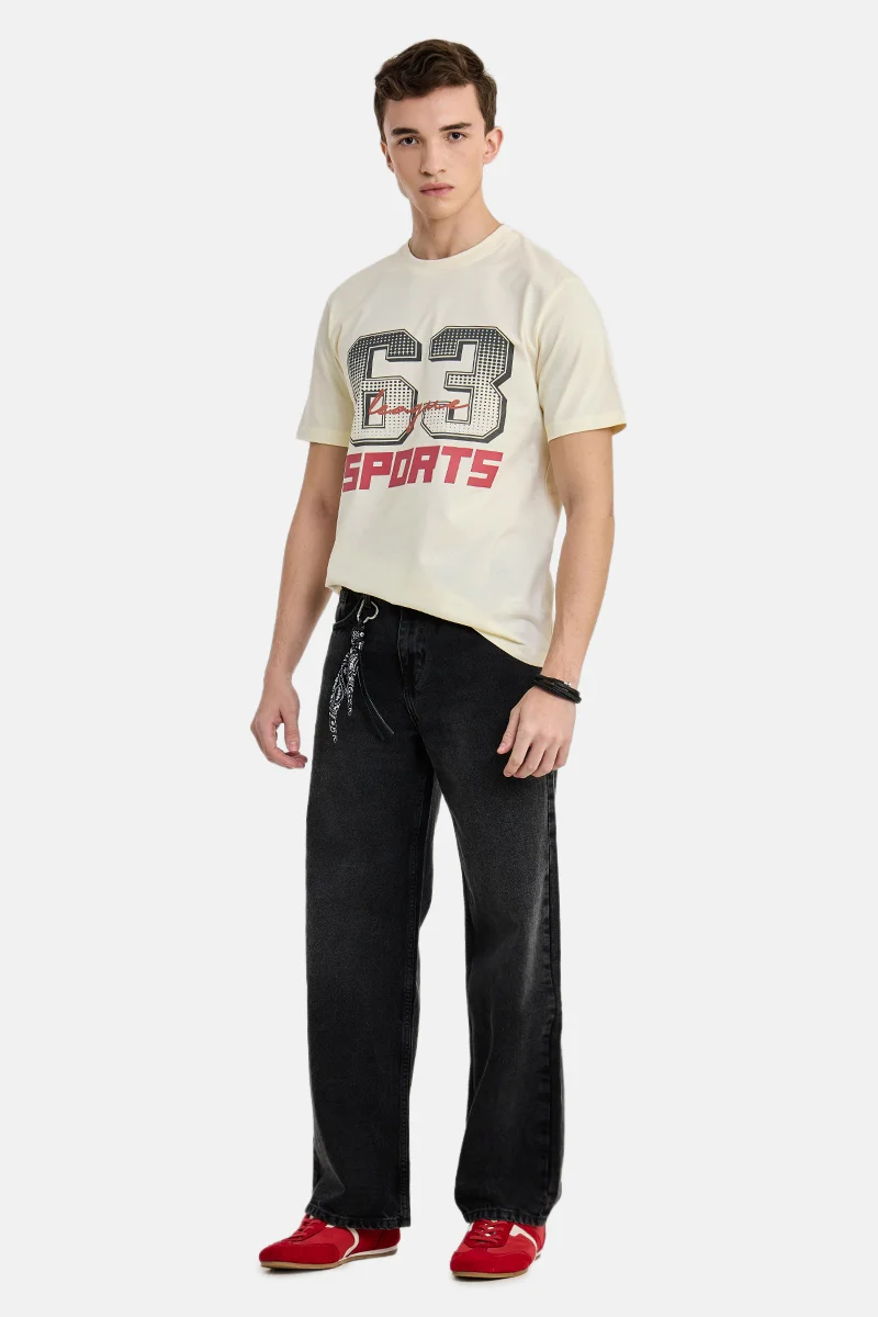 سنيتش Off-White Graphic Short Sleeve Regular Fit T-Shirt