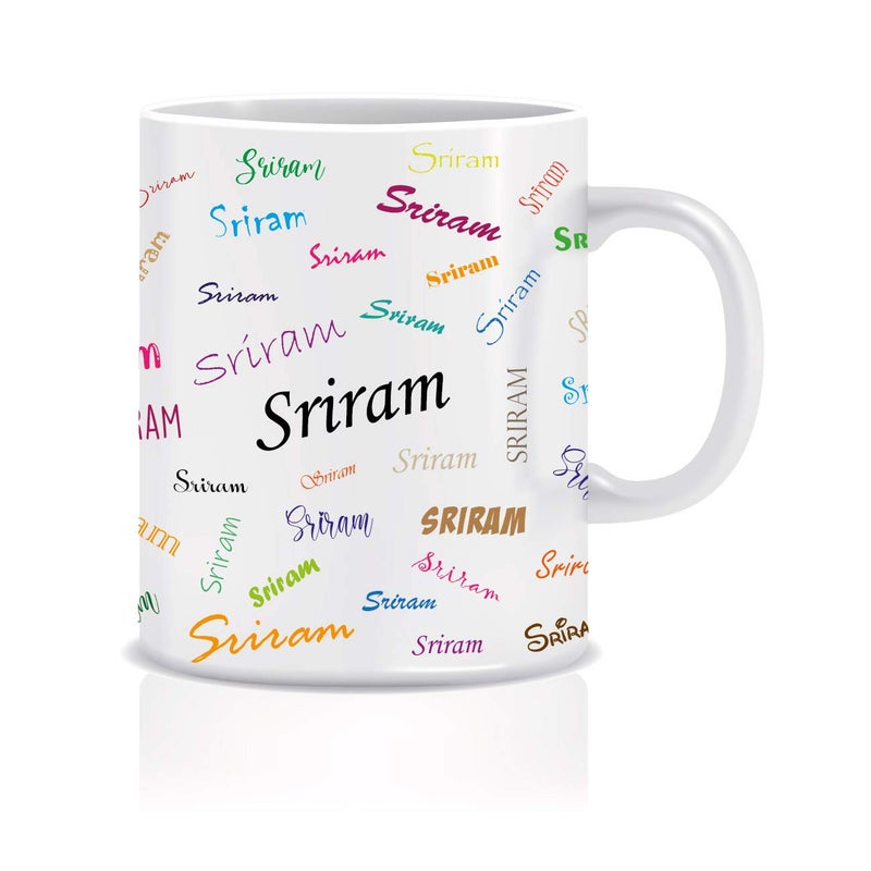 WeChitr Typography Coffee Mug for Sriram Personalised Name Ceramic 350ml 1 Unit - Image 1