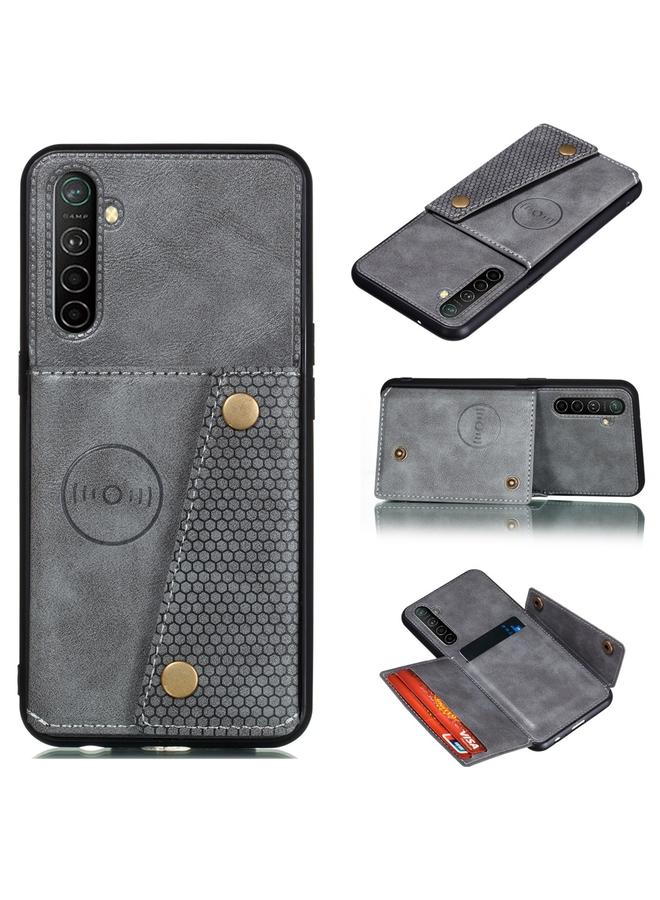 S-TOP Case For OPPO Realme XT Shockproof Magnetic PU + TPU Protective Case with Card Slots - Image 1