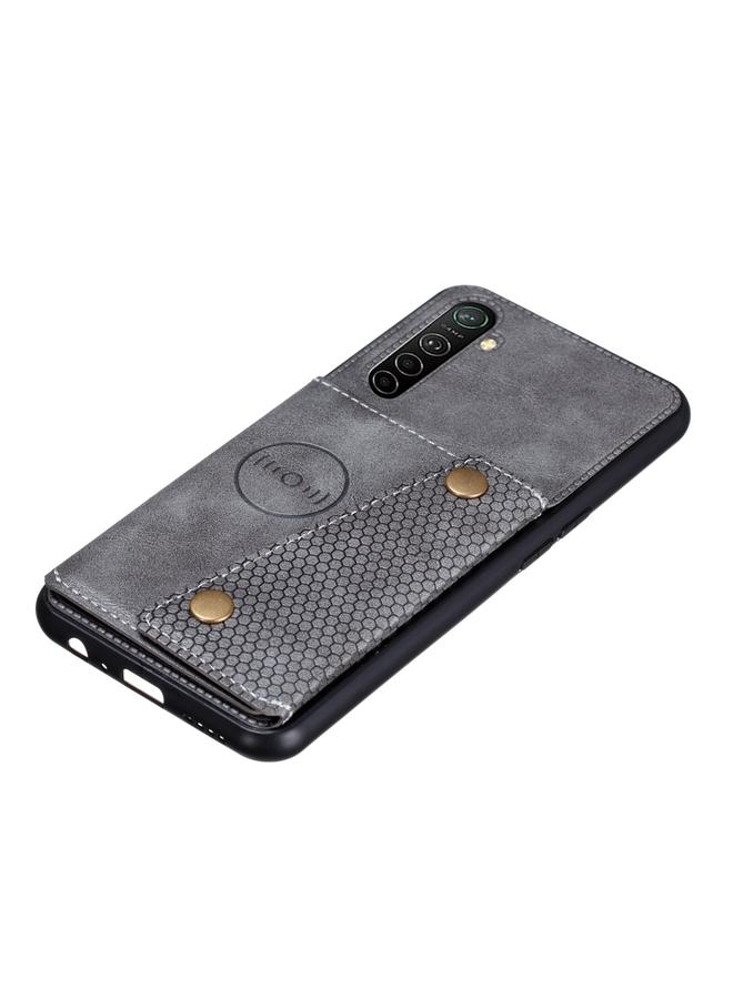 S-TOP Case For OPPO Realme XT Shockproof Magnetic PU + TPU Protective Case with Card Slots - Image 3