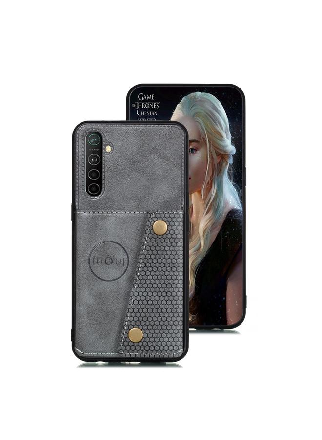 S-TOP Case For OPPO Realme XT Shockproof Magnetic PU + TPU Protective Case with Card Slots - Image 2