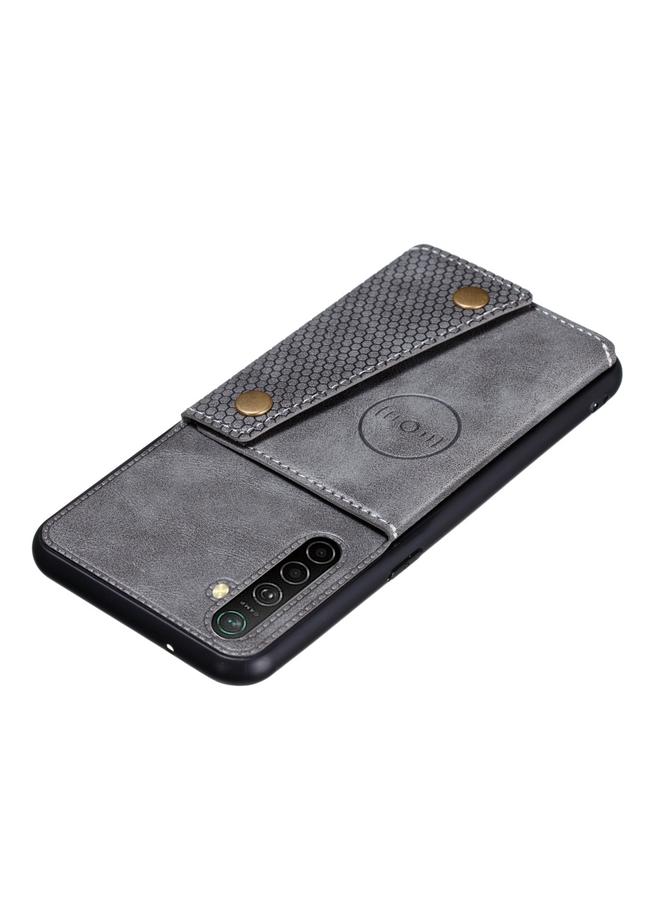S-TOP Case For OPPO Realme XT Shockproof Magnetic PU + TPU Protective Case with Card Slots - Image 4