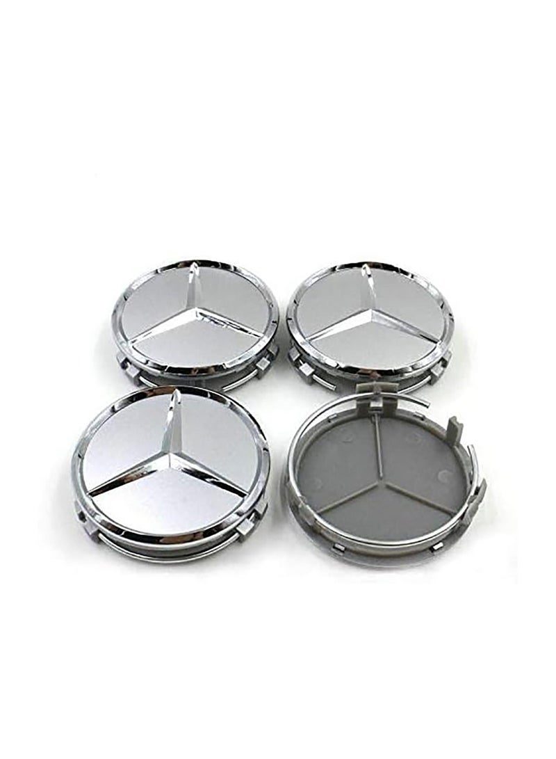 Generic Premium Silver Wheel Center Cap Set For Mercedes - Image 2