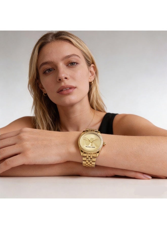 mk Michael Kors Classic Men's and Women's Fashion Multi functional Alloy Round Quartz Watch Stainless Steel Strap 31MM - Image 3