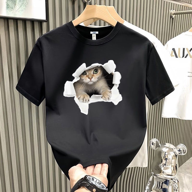 Boys Handsome Short-Sleeved T-Shirt Thin Hong Kong Style Half-Sleeved New Loose Fashionable Half-Sleeved Top Ins - Image 2