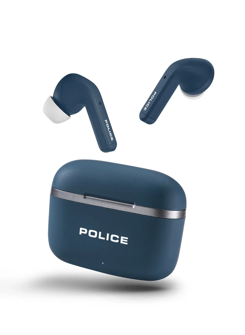 POLICE FOS III Earbuds with Active Noise Cancellation Up to 35 Db and Environmental Noise Cancellation For Calling, 13mm Driver, Type-C Charging & Bluetooth 5.3, Blue - IPX4