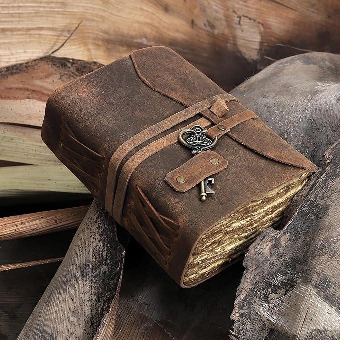 cuero Vintage Leather Journal - Handmade Refillable Leather Bound Notebook with Deckle Edge Paper, Antique Travel Diary, Writing Journal for Men & Women - Vintage Notebook Binder (4 by 6 inch) - Image 5