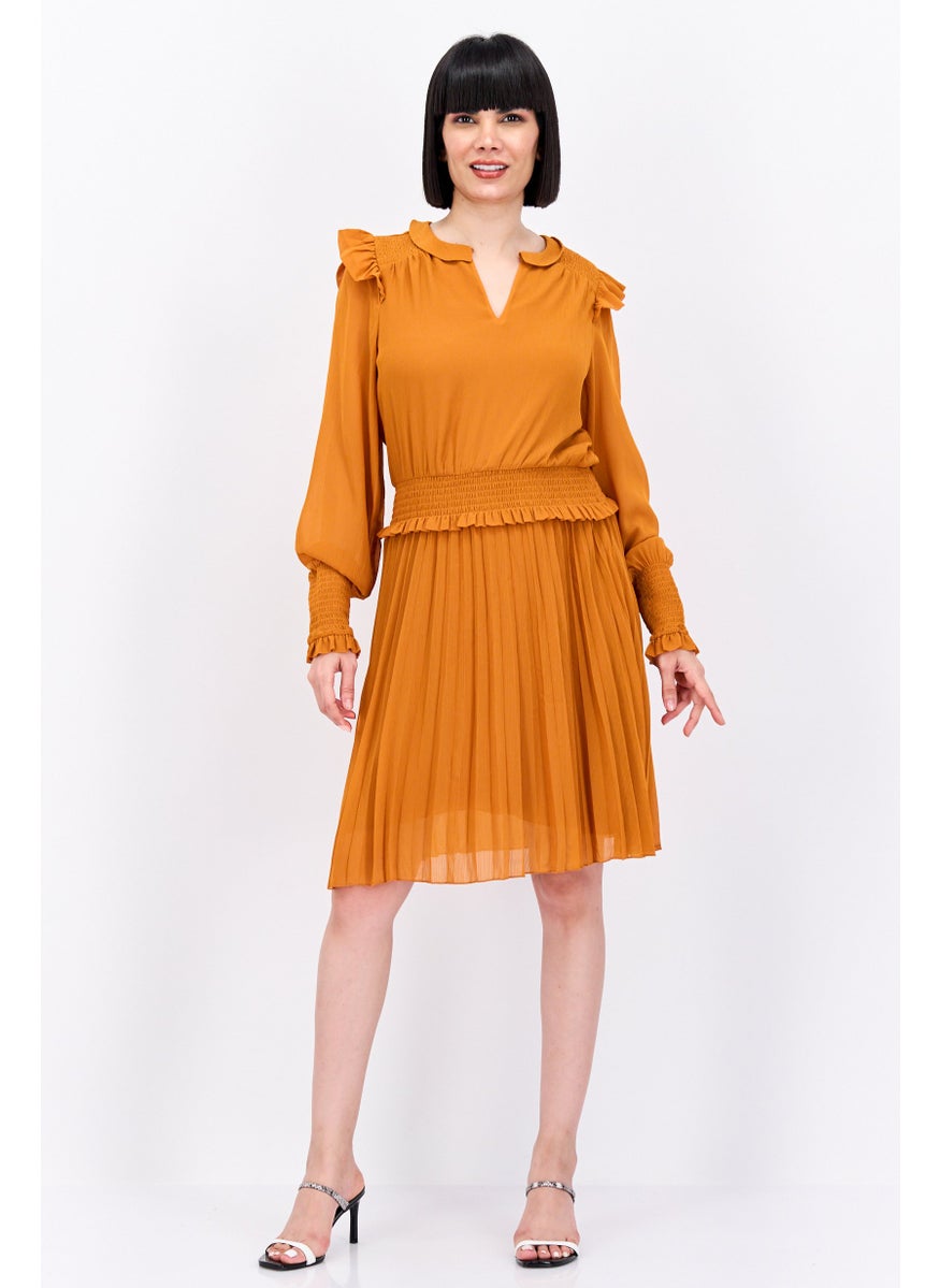 Scotch & Soda Women Pleated Midi Dress, Brown  - Image 4