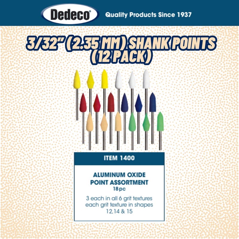 Dedeco Sunburst Points – 3/32” (2.35mm) Shank, Shape - Precision Thermoplastic Cleaning Polishing Deburring Rotary Tool Accessories, Extra-Fine 6 Micron Grit, Aluminum Oxide - 12 Pack - Image 5