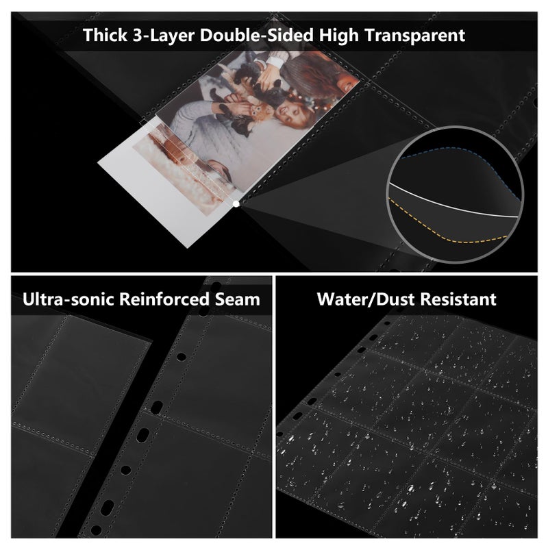 Zofly 30 Pack 2x3 Photo Sleeves, 12-Pocket Clear Sheet Protectors for 3 Ring Binders, Double-Sided Holds 720 Photos, Acid-Free Photo Album Page Refills for Zink Photos, Scrapbooks, Stickers, Stamps & DIY - Image 3