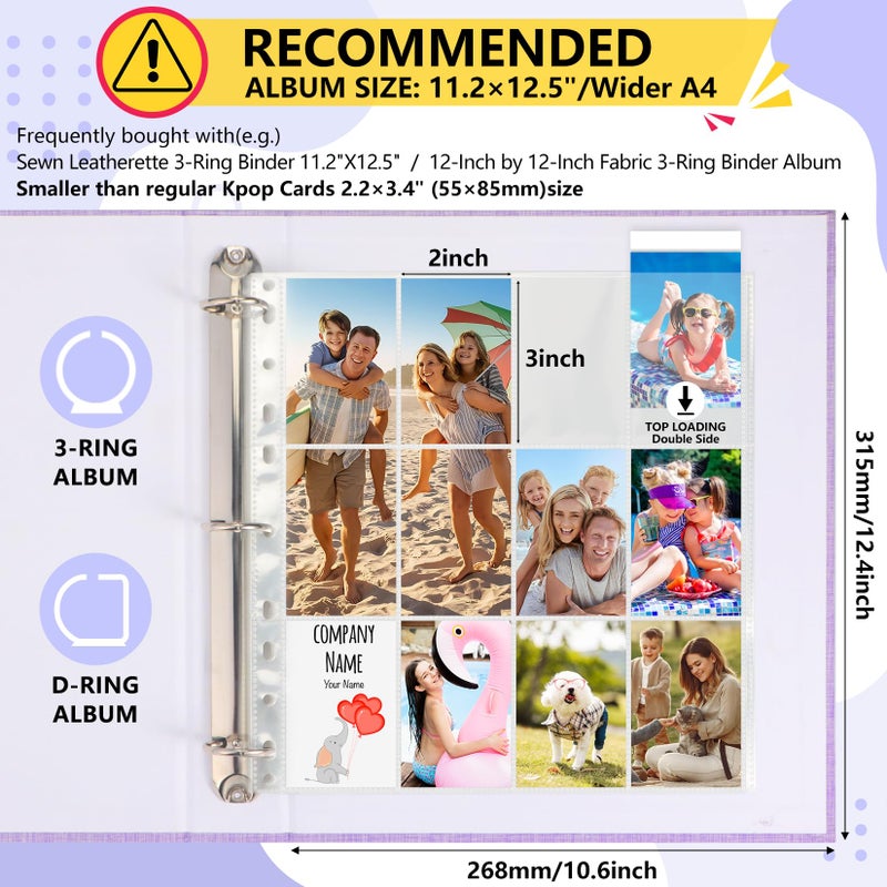 Zofly 30 Pack 2x3 Photo Sleeves, 12-Pocket Clear Sheet Protectors for 3 Ring Binders, Double-Sided Holds 720 Photos, Acid-Free Photo Album Page Refills for Zink Photos, Scrapbooks, Stickers, Stamps & DIY - Image 2