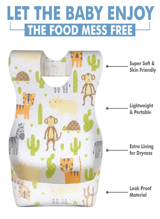 BE'BE' BURP Bebe Burp Disposable Bibs/Use & Throw Baby Feeding Bibs/Apron for Feeding/Burp/Drool | Stick on Tape Closure | Travel & Eco-Friendly Baby Bibs for Newborns/Infants/Toddlers (Multi -Pack of 10) - Image 2