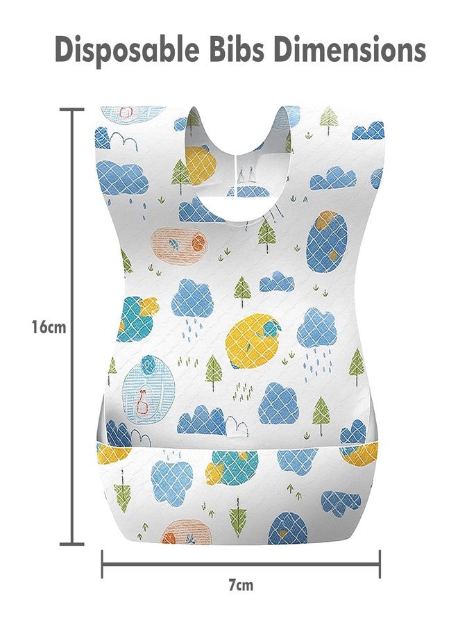 BE'BE' BURP Bebe Burp Disposable Bibs/Use & Throw Baby Feeding Bibs/Apron for Feeding/Burp/Drool | Stick on Tape Closure | Travel & Eco-Friendly Baby Bibs for Newborns/Infants/Toddlers (Multi -Pack of 10) - Image 3