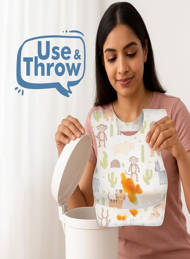 BE'BE' BURP Bebe Burp Disposable Bibs/Use & Throw Baby Feeding Bibs/Apron for Feeding/Burp/Drool | Stick on Tape Closure | Travel & Eco-Friendly Baby Bibs for Newborns/Infants/Toddlers (Multi -Pack of 10) - Image 5