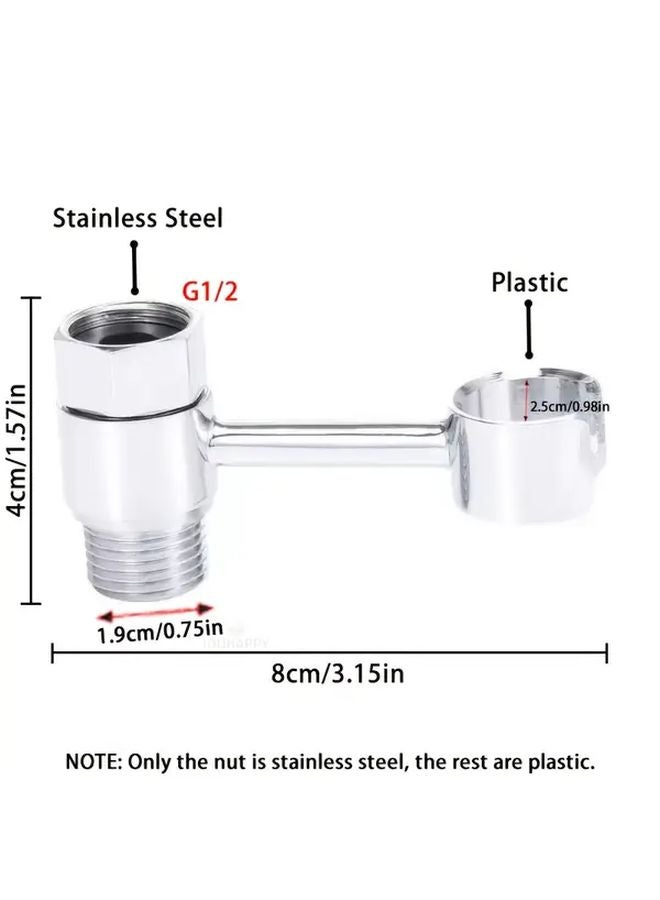 Chrome No Drill Installation Rotating Toilet Spray Gun Holder With Fixed Base - Image 4