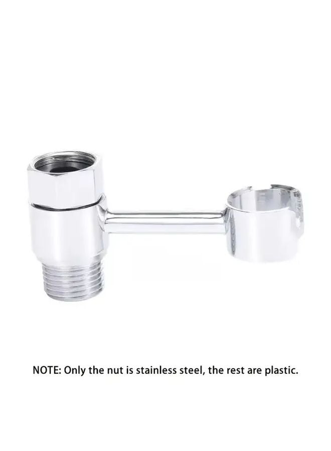 Chrome No Drill Installation Rotating Toilet Spray Gun Holder With Fixed Base - Image 1