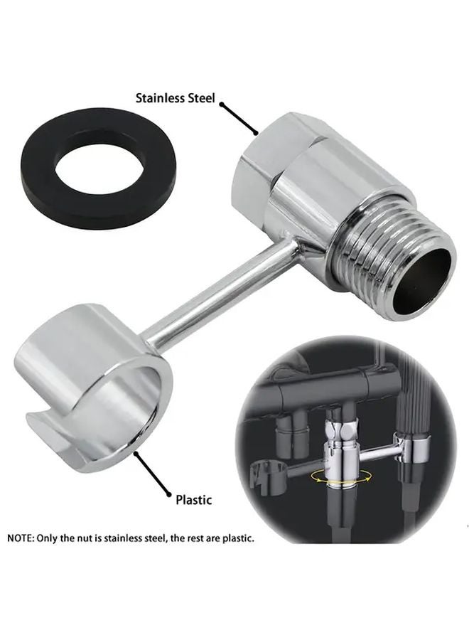 Chrome No Drill Installation Rotating Toilet Spray Gun Holder With Fixed Base - Image 3