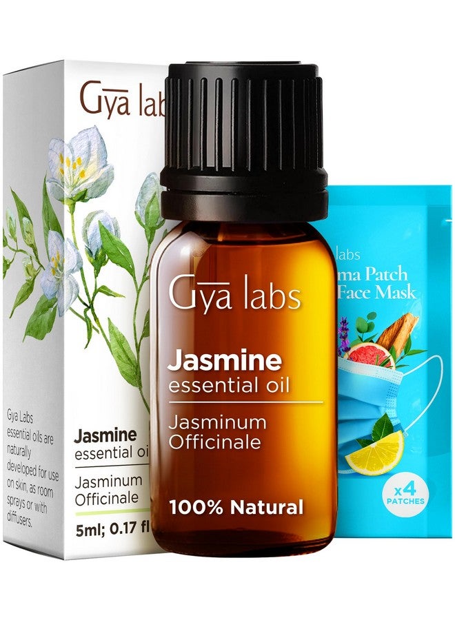 gya labs Gya Labs Jasmine Essential Oil for Diffuser & Aromatherapy - 100% Natural Jasmine Essential Oil for Skin Jasmine Oil for Hair Massages Candle Making - Floral & Alluring Scent (0.17 Fl Oz) - Image 1