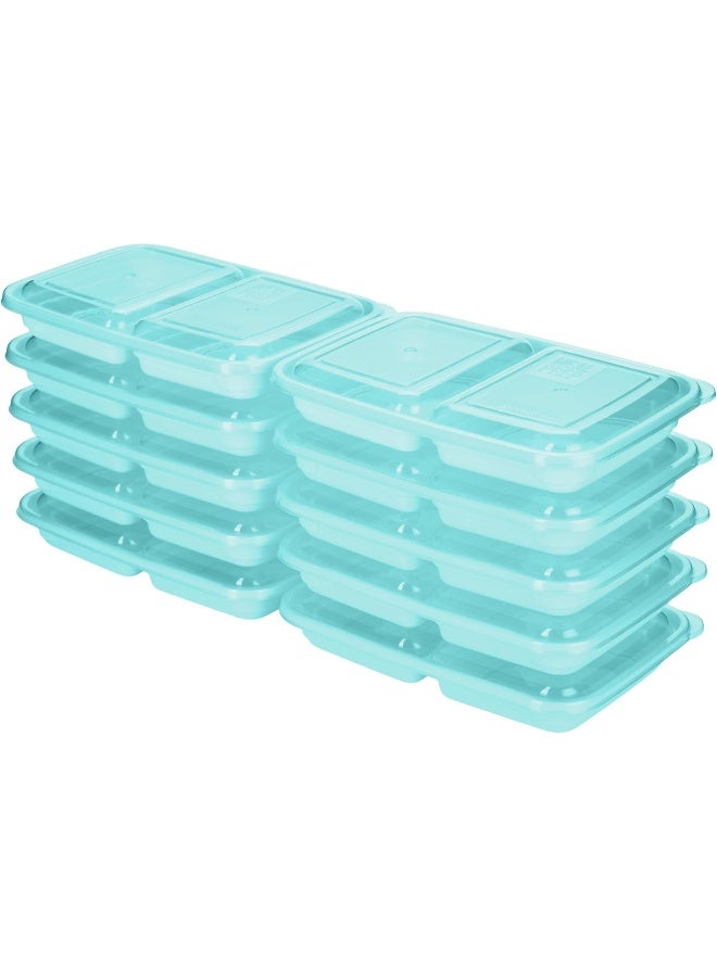 GoodCook Good Cook Meal Prep, 2 Snack Compartments BPA Free, Microwavable/Dishwasher/Freezer Safe, Blue - Image 1