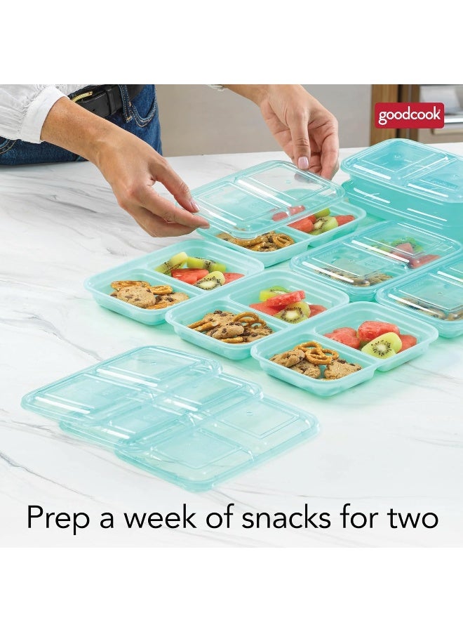 GoodCook Good Cook Meal Prep, 2 Snack Compartments BPA Free, Microwavable/Dishwasher/Freezer Safe, Blue - Image 2