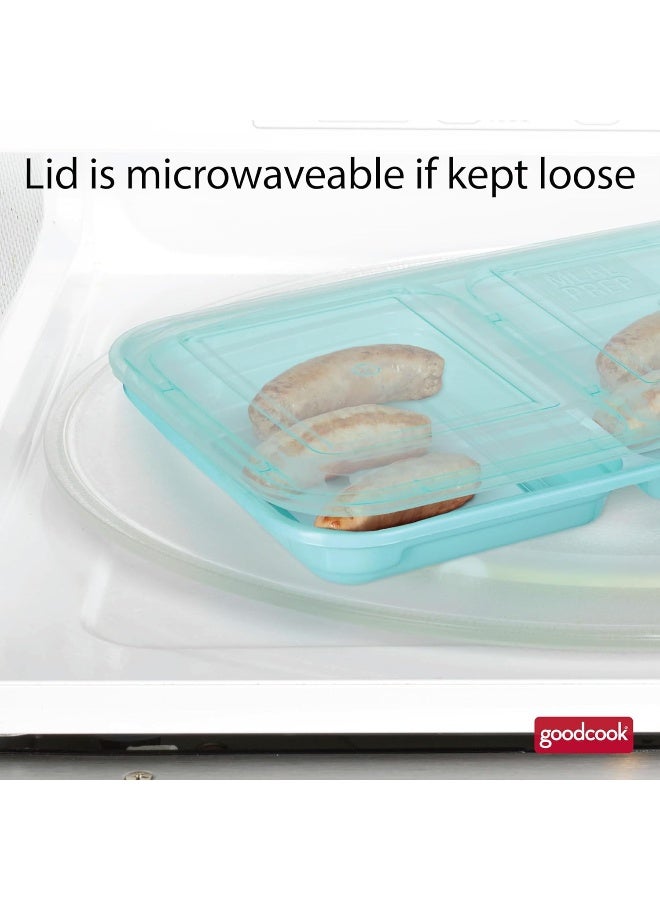 GoodCook Good Cook Meal Prep, 2 Snack Compartments BPA Free, Microwavable/Dishwasher/Freezer Safe, Blue - Image 3