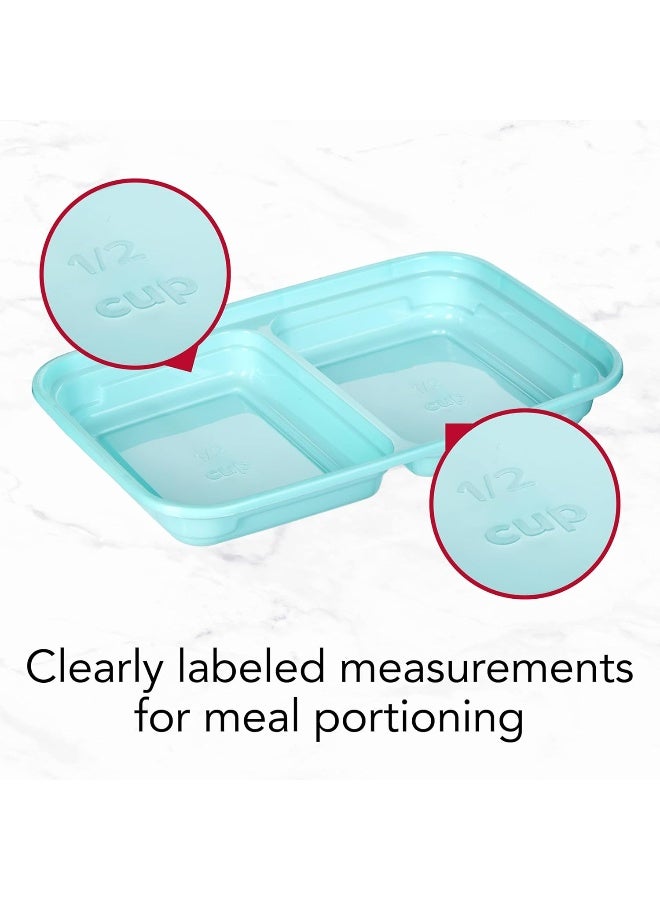 GoodCook Good Cook Meal Prep, 2 Snack Compartments BPA Free, Microwavable/Dishwasher/Freezer Safe, Blue - Image 4