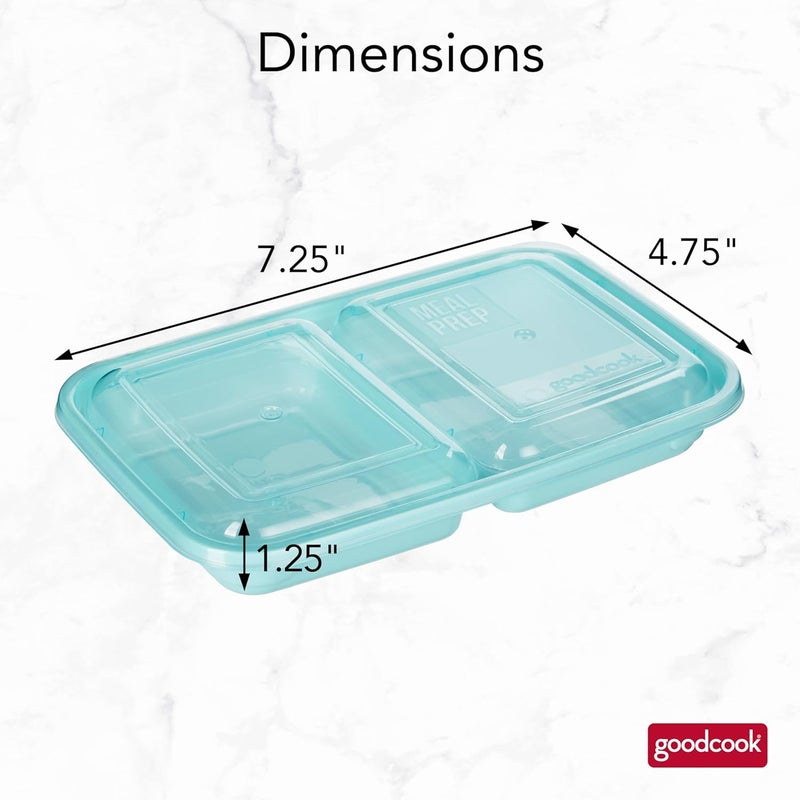 GoodCook Good Cook Meal Prep, 2 Snack Compartments BPA Free, Microwavable/Dishwasher/Freezer Safe, Blue - Image 5