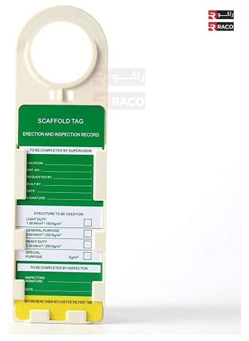 RACO حامل حالة السقالات وعلامات فحص السلامة من RACO علامات السقالات علامة منع الحوادث (عبوة من 1) - Image 2