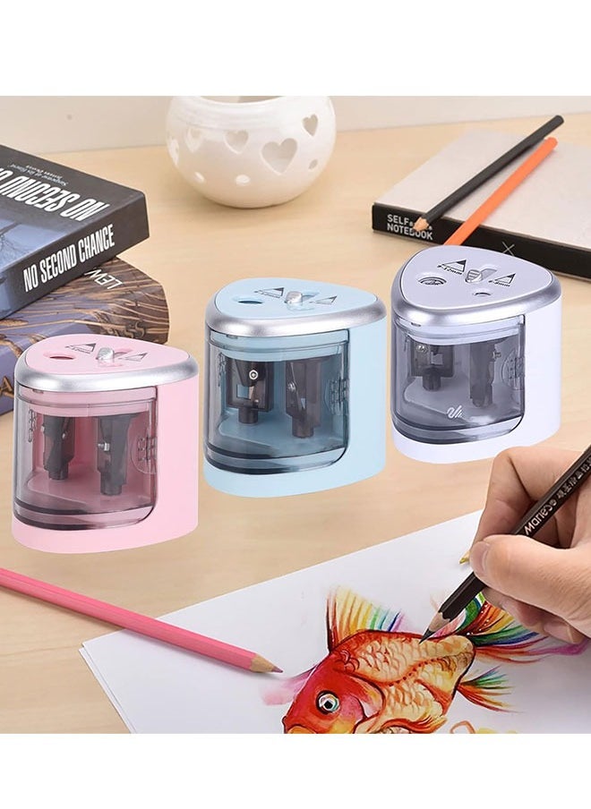 LINJIE - Electric Pencil Sharpener, Double Hole Multi-functional Automatic Pencil Sharpener Battery Operated with 2 Holes(6-8mm / 9-12mm) for School Classroom/Office/Home - Image 1