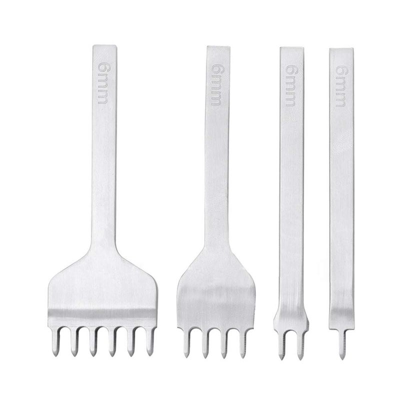 SteelFever Leather Craft Tool Hole Punches 1246 Prong Lacing Stitching Punch Craft Kits 6mm