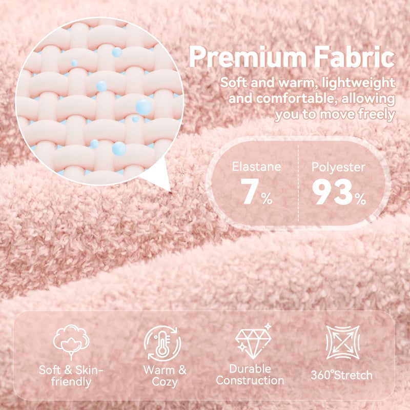 Zando Women's Winter Fuzzy Warm Crew Sock Microfiber Cozy Sleeping Plush Socks Thick Fluffy Slipper Sock Casual Super Soft Home Sock 5 Pairs Rainbow Solid One Size - Image 2