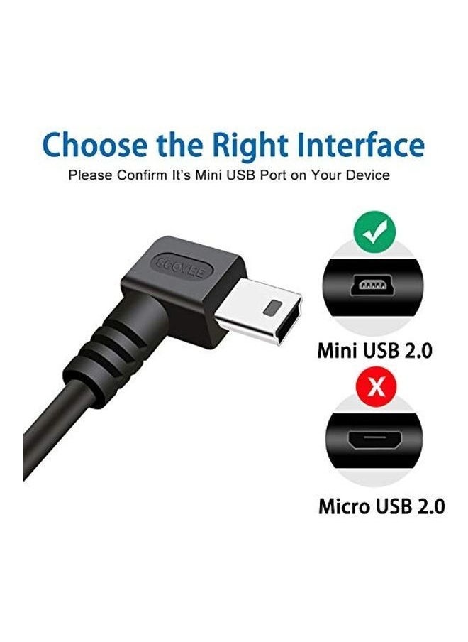 NIBEMINENT - Mini 90 Degree USB Right Angle Charging Cable black - Image 1