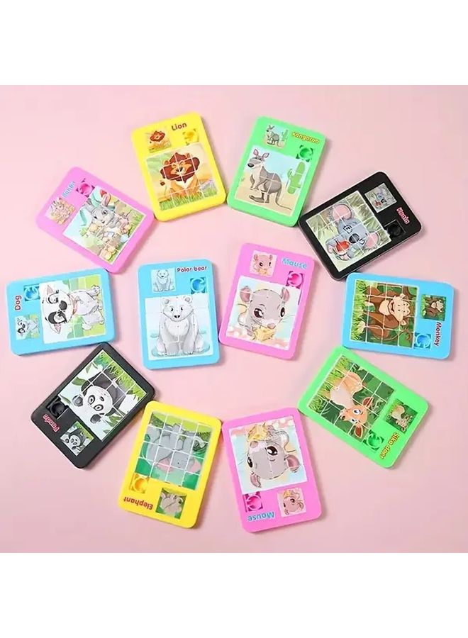 5pcs Movable Animal Sliding Puzzles Educational Toys For Children Classroom Gifts - Image 3