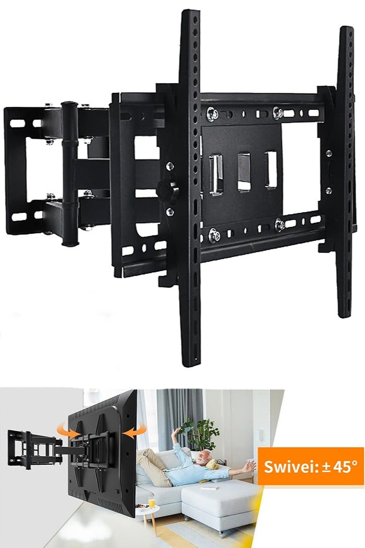 TV Stand with Swivel and Tilt, Full Motion TV Bracket with Articulating Dual Arms, Weight Up to 110lbs, Fits 12/16inch Studs (40-80 Inch)
