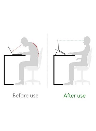 Laptop Stand for Desk, Stable Foldable Adjustable Multi-Angle Computer Desktop Holder Ventilated Lapdesks Riser, Ergonomic and Compatible with Laptops and Tablets - Within 17' (Black) - view 5