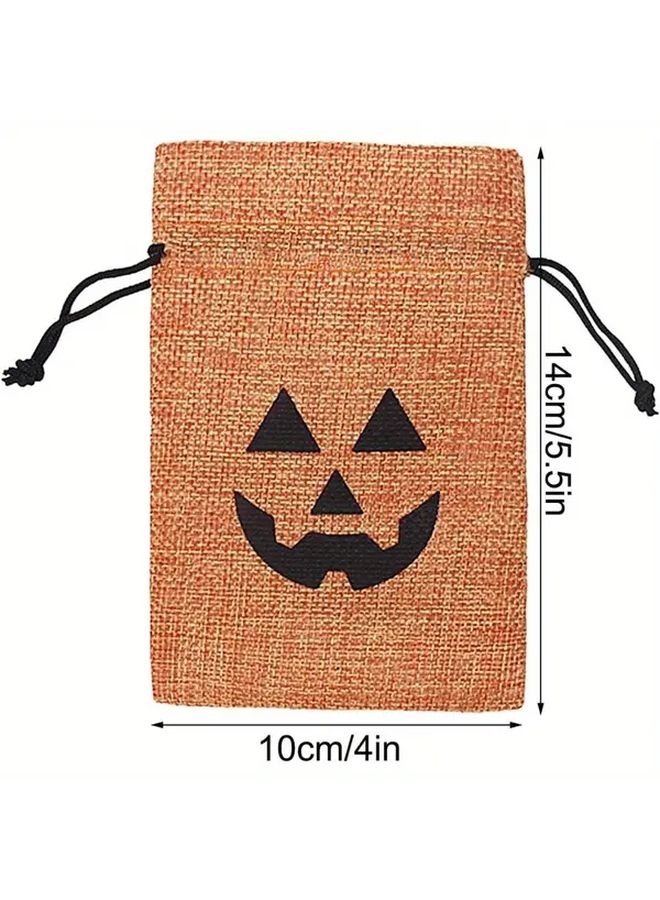 23 Pcs Halloween Drawstring Bags Orange Jack O Lantern Treat Bags For Trick Or Treating Party Favors - Image 2