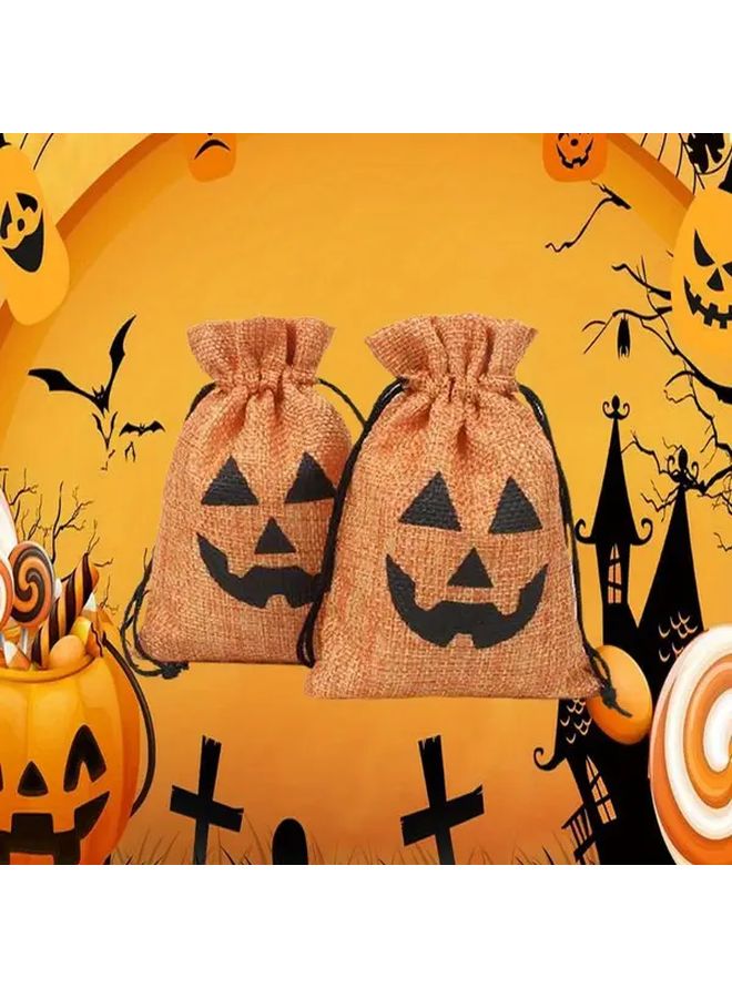 23 Pcs Halloween Drawstring Bags Orange Jack O Lantern Treat Bags For Trick Or Treating Party Favors - Image 3