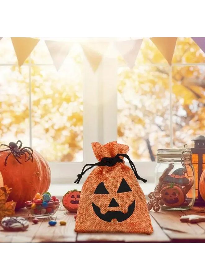 23 Pcs Halloween Drawstring Bags Orange Jack O Lantern Treat Bags For Trick Or Treating Party Favors - Image 4