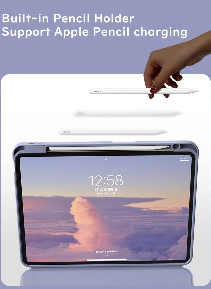 Arabic and English Keyboard Case with Touchpad for iPad 10.9 Air 5th 4th Generation iPad Pro 11 Inch, Vertical Magnetic Detachable Magic Back Clear Cover with Pencil Holder - Image 5